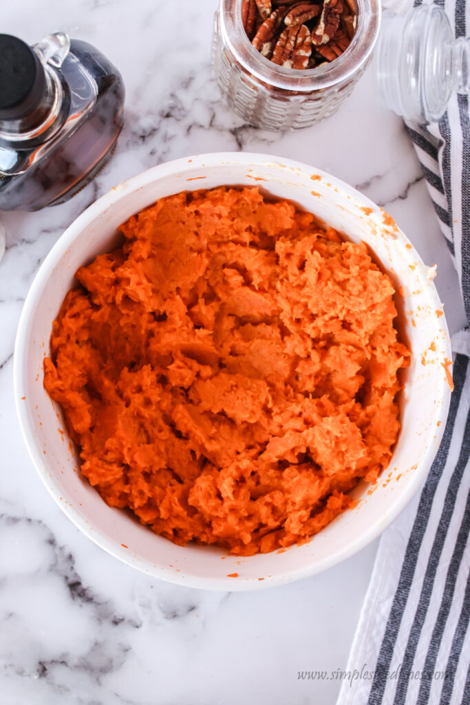 Sweet Potatoes mashed with butter.