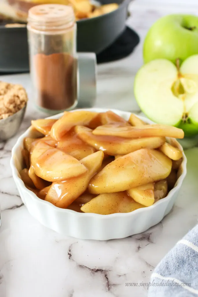 fried apples in a dish ready to serve.