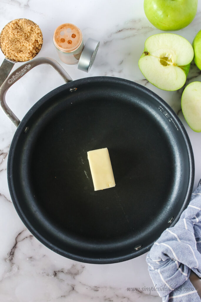 butter placed in a skillet