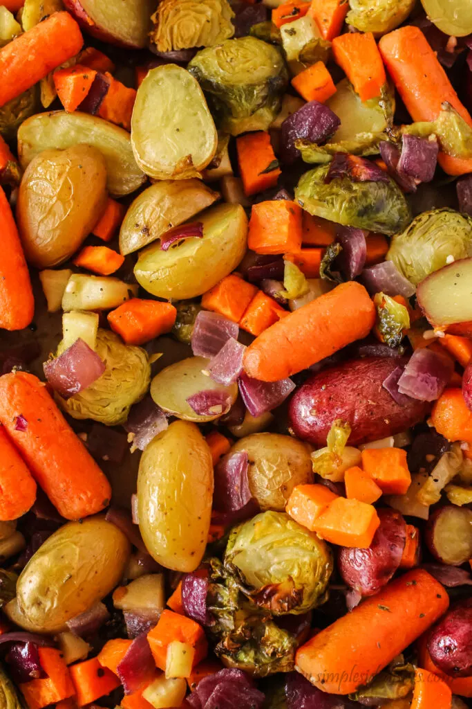 zoomed in image of roasted vegetables