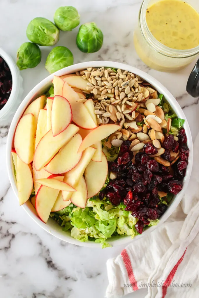 apples, dried cranberries, almonds and sunflower seeds