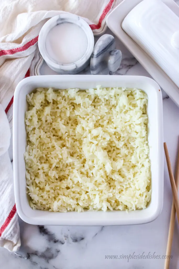 butter melted and mixed into rice.