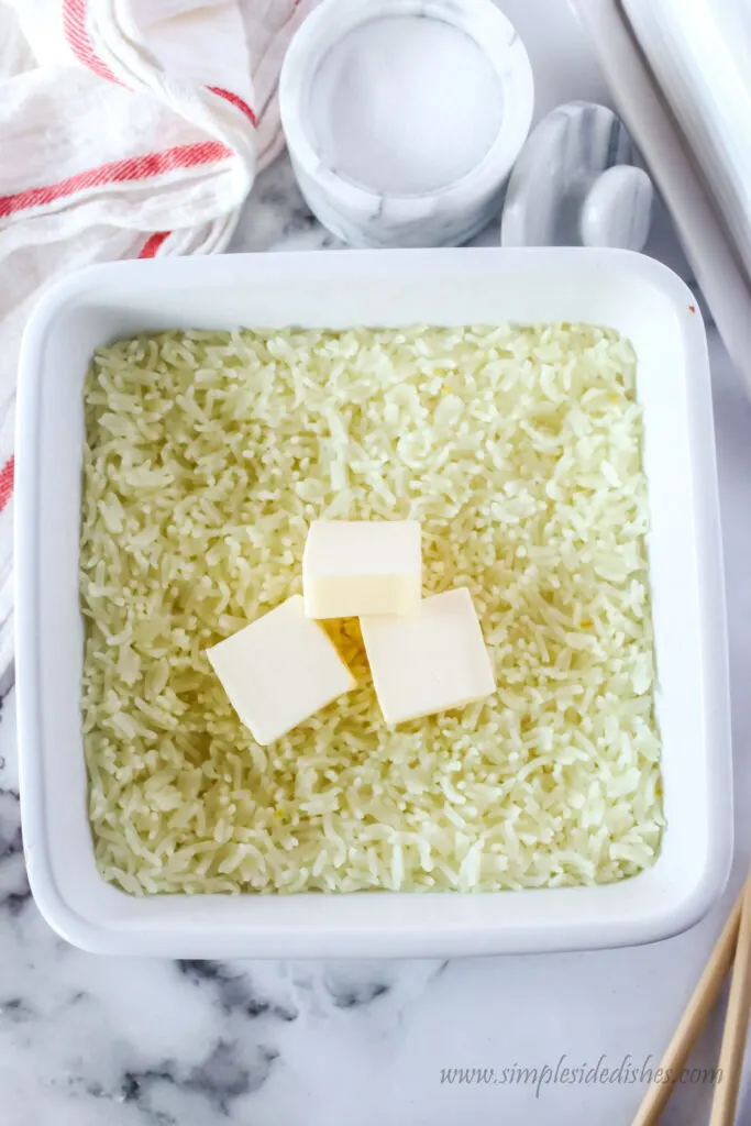 butter added to baked rice