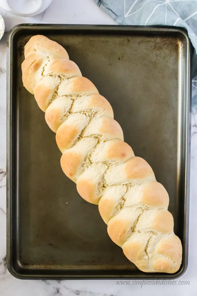 baked bread on cookie sheet