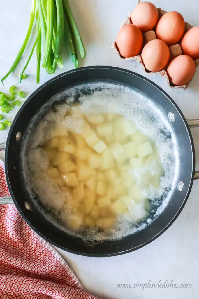 potatoes being boiled