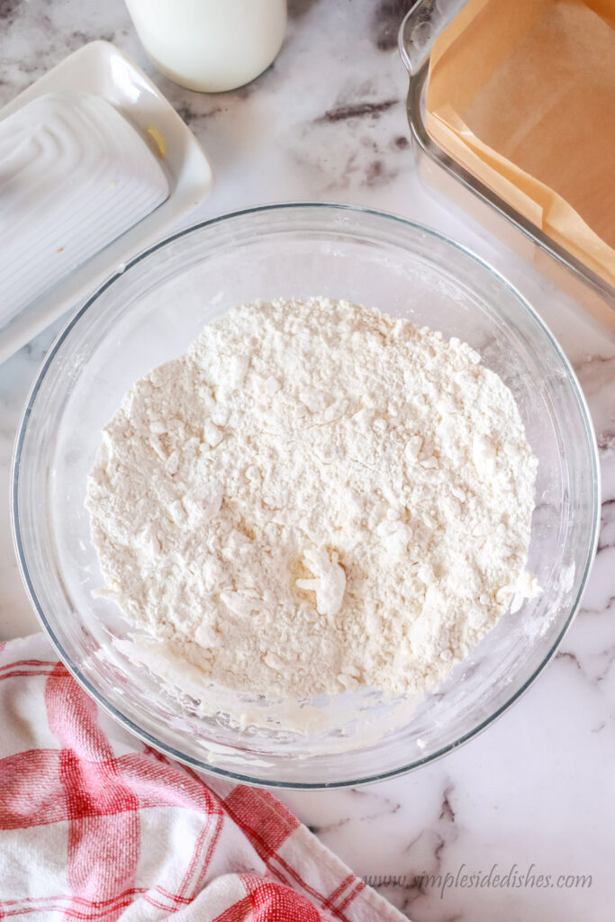 butter mixed with flour mixture