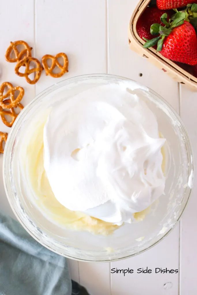 cool whip added to cream cheese mixture.