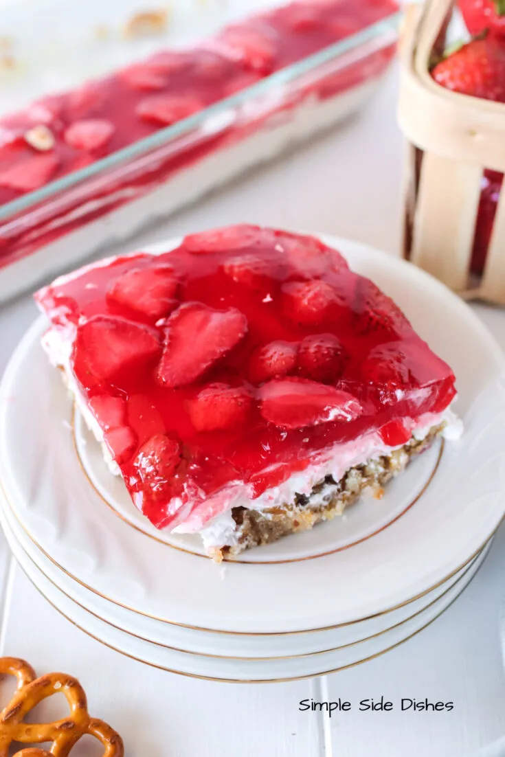 jello portion on a plate ready to eat.