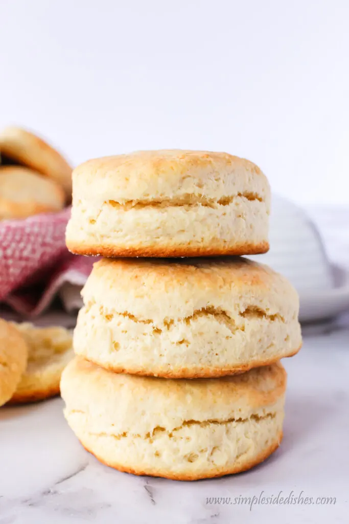 Three biscuits stacked up on top of each other