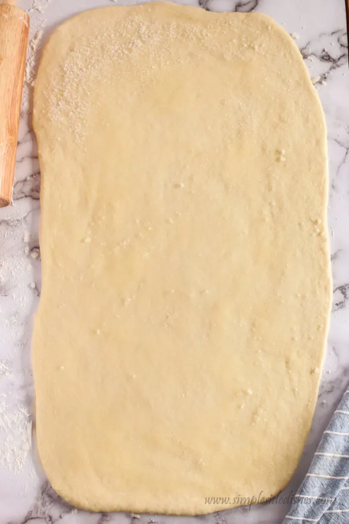 rolled out dough into a rectangle