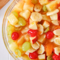 zoomed in image of fruit salad in a large serving bowl