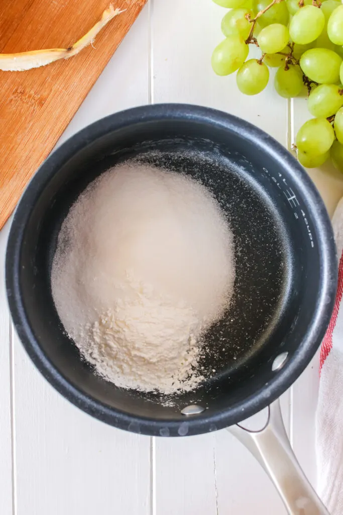 Sugar and cornstarch in a pot