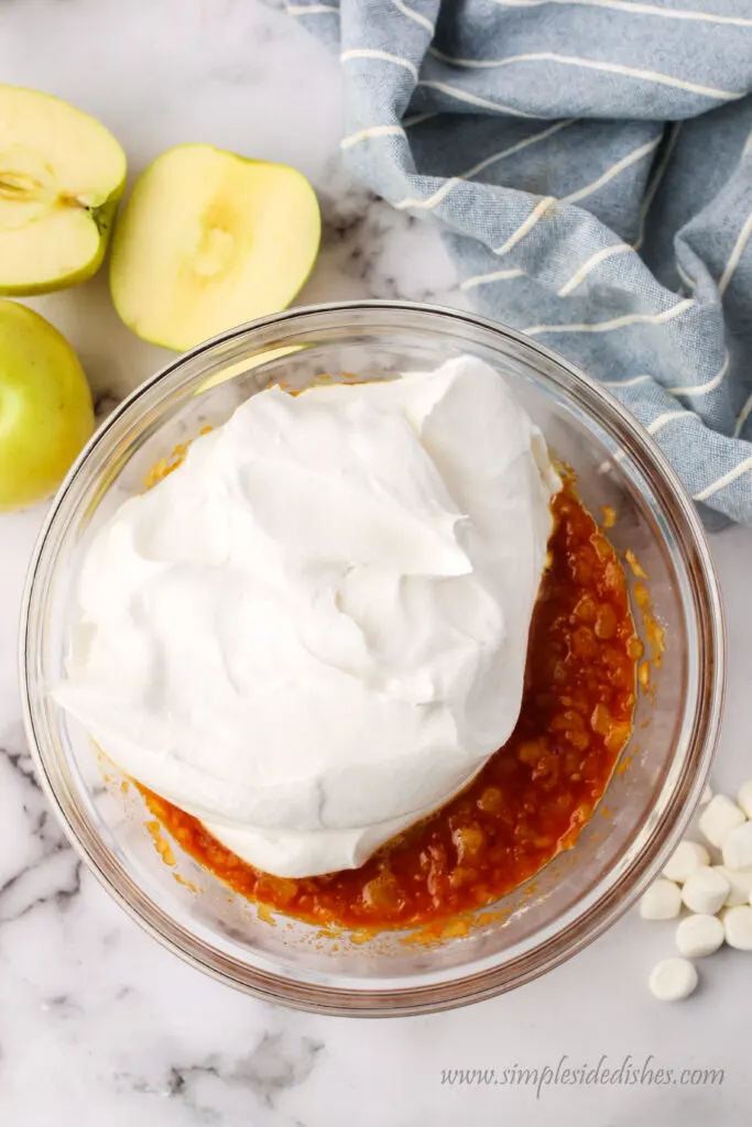 cool whip added to pudding an pineapple