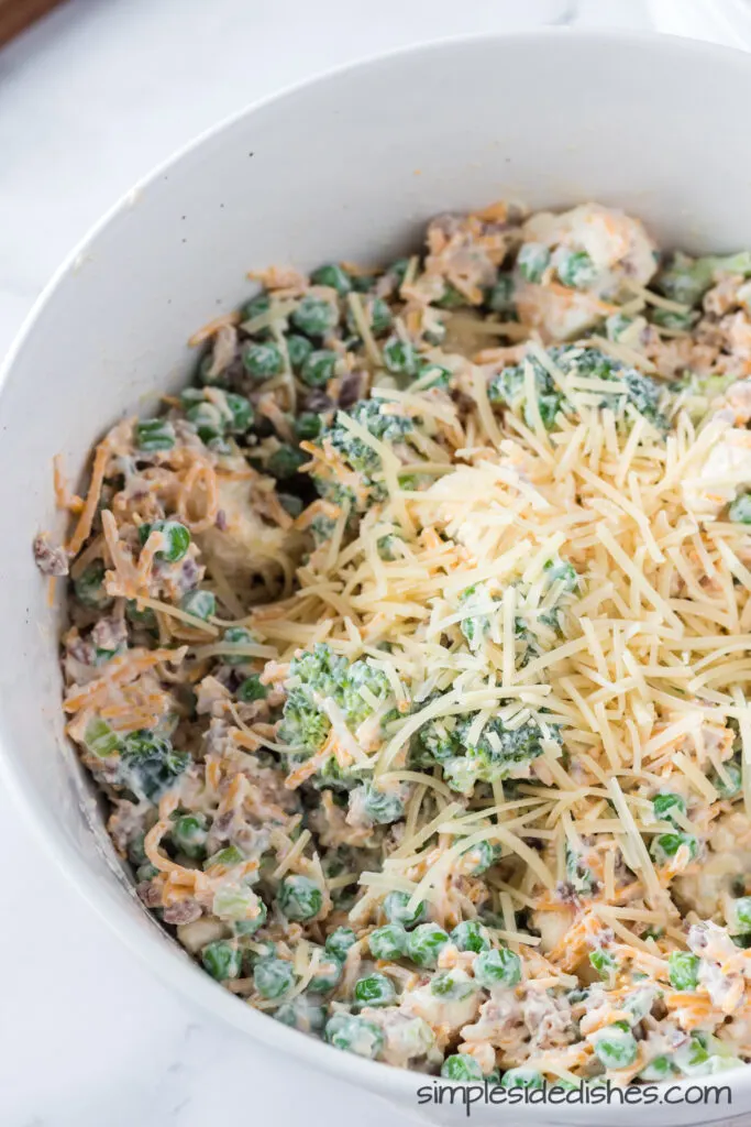 zoomed in image of salad in serving bowl, ready to enjoy