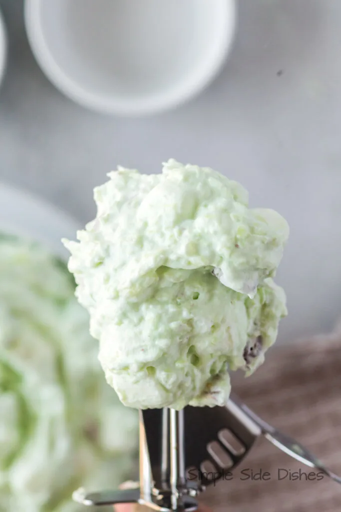 ice cream scoop full of of watergate fluff salad
