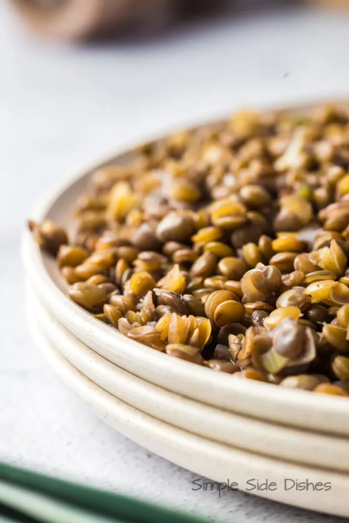 zoomed in image of lentils on a plate