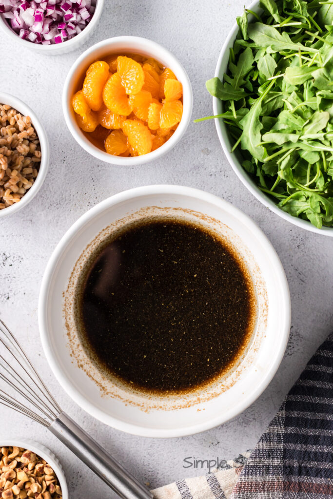 Balsamic dressing in a bowl