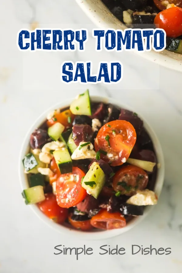 Main image for Cherry Tomato Salad recipe. Salad in a bowl.