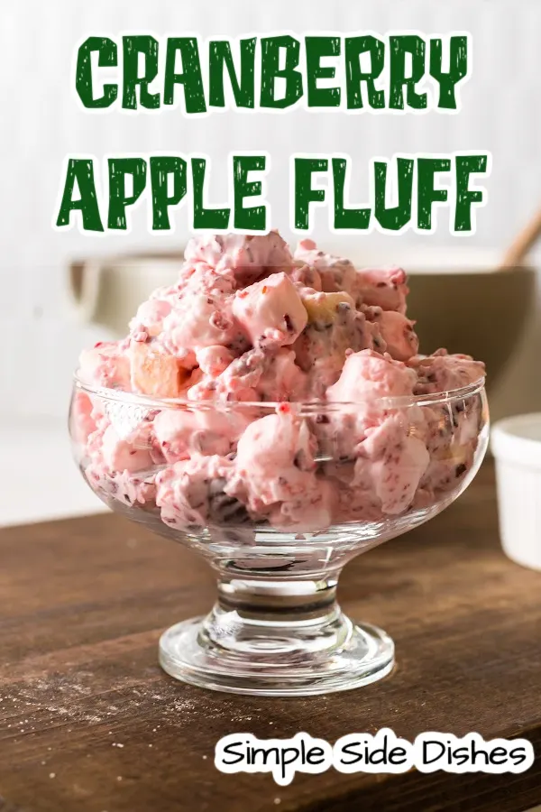 Main image for Cranberry Apple Fluff Recipe. Fluff placed in a serving bowl.