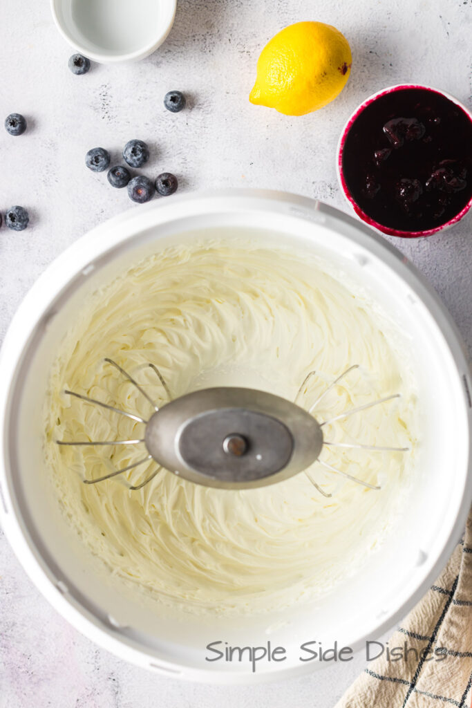 heavy whipping cream whipped up in mixer.