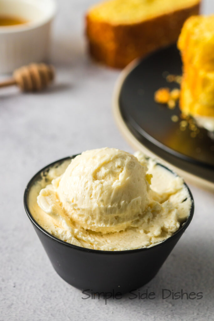 A bowl of freshly whipped butter. 