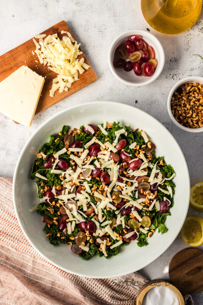 Asiago cheese added to salad.